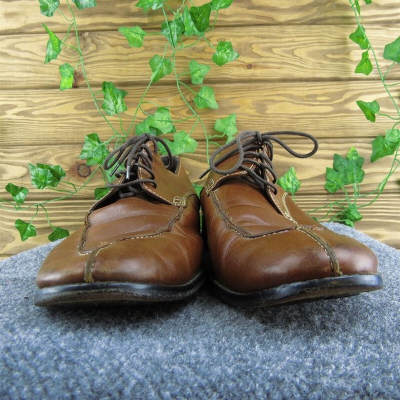 Cole‎ Haan C08189 Men Derby Oxfords Shoes Brown Leather Lace Up Size 10.5 Medium main image 8